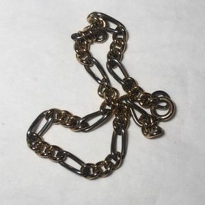 Sterling and GF figaro long short chain bracelet